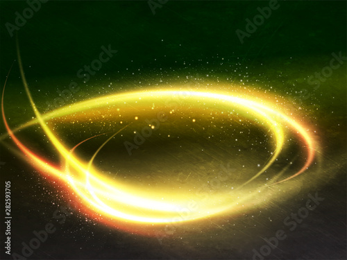 Fototapeta Naklejka Na Ścianę i Meble -  Shiny spiral golden lighting abstract background.