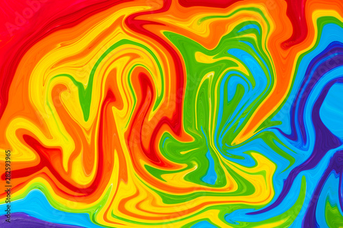 lgbt Rainbow Liquid Paint Marbling Texture Background