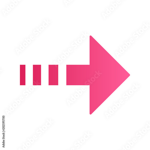 Free Download Pink arrow with dotted line flat design long shadow color icon. Rightward direction. Arrowhead pointing to right. Navigation pointer, indicator sign. Indicating symbol. Vector silhouette illustration - GFXLoad