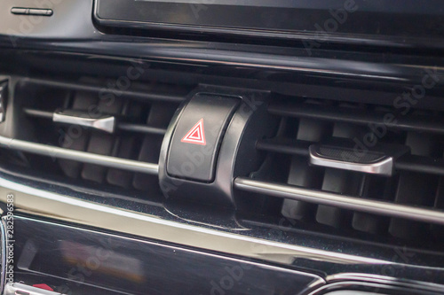 Air conditioner in modern car close up