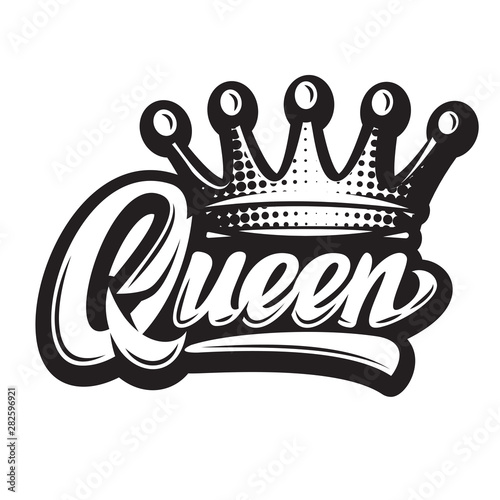 Vector illustration on crown theme with calligraphic inscription