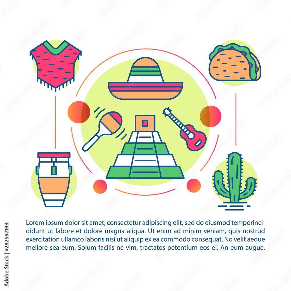Stockvector Mexican culture article page vector template. Mexico ...