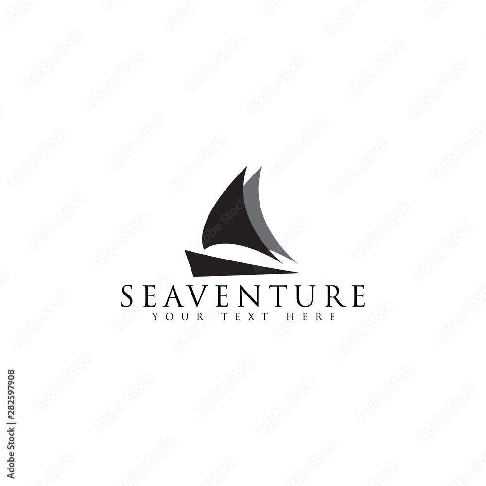 Fototapeta premium Sail boat logo design template vector isolated