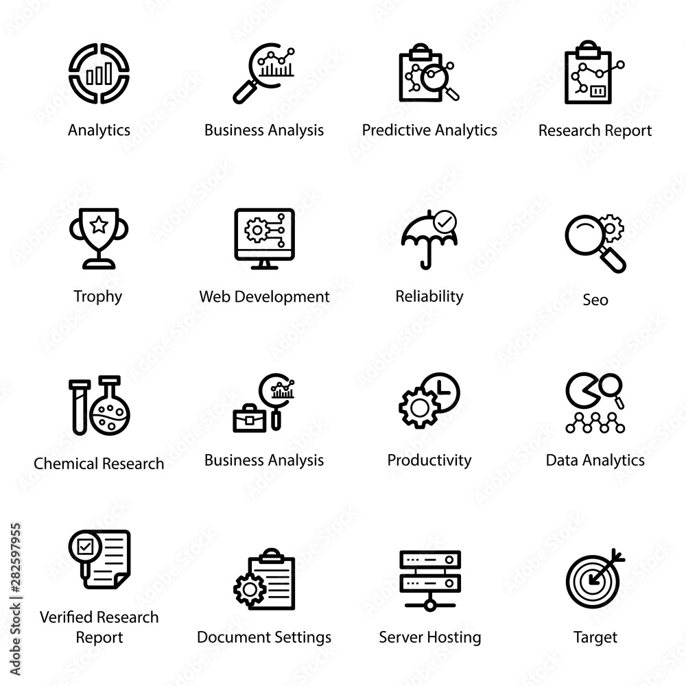 Business Data Line Icons Pack 