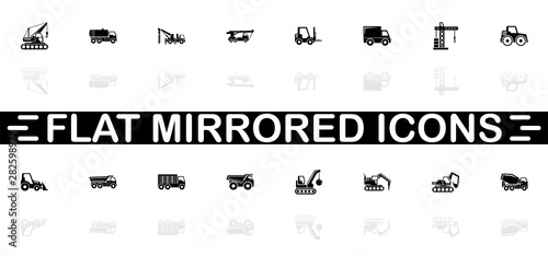 Construction Vehicles - Flat Vector Icons