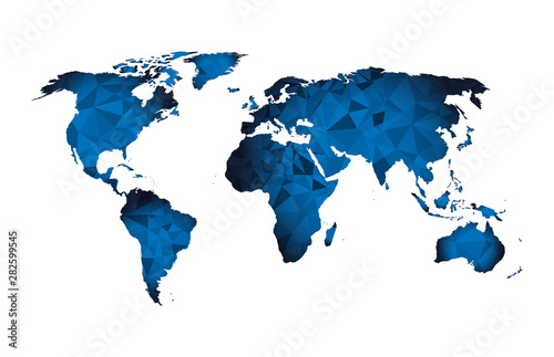 World map triangle geometric shapes 