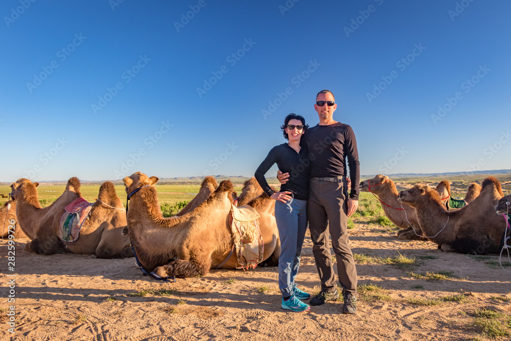Fototapeta premium Tourist in front of Camel