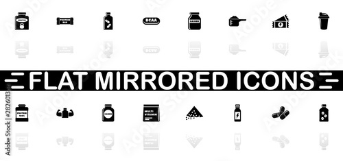 Sport Supplements - Flat Vector Icons