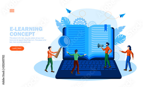 team with e learning , digital book