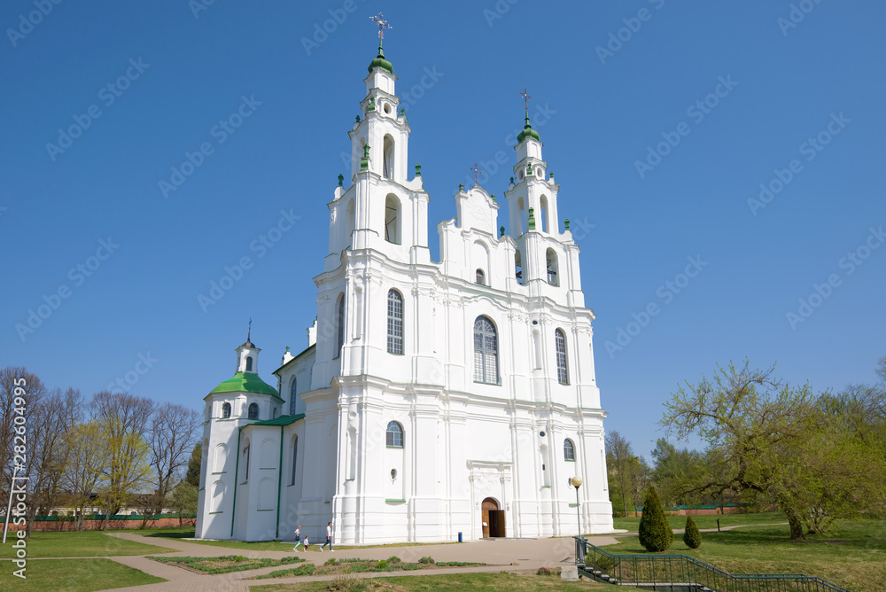 St. Sophia Cathedral close up on a sunny April day. Polotsk, Belarus St. Sophia Cathedral close up on a sunny April day. Polotsk, Belarus