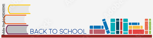 Back to school. Vector abstract background book and bookstore. Header and banner