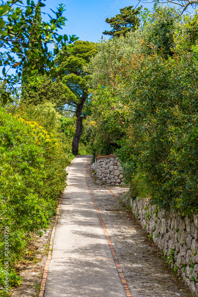 Italy, Capri, path leading to Villa Jovis