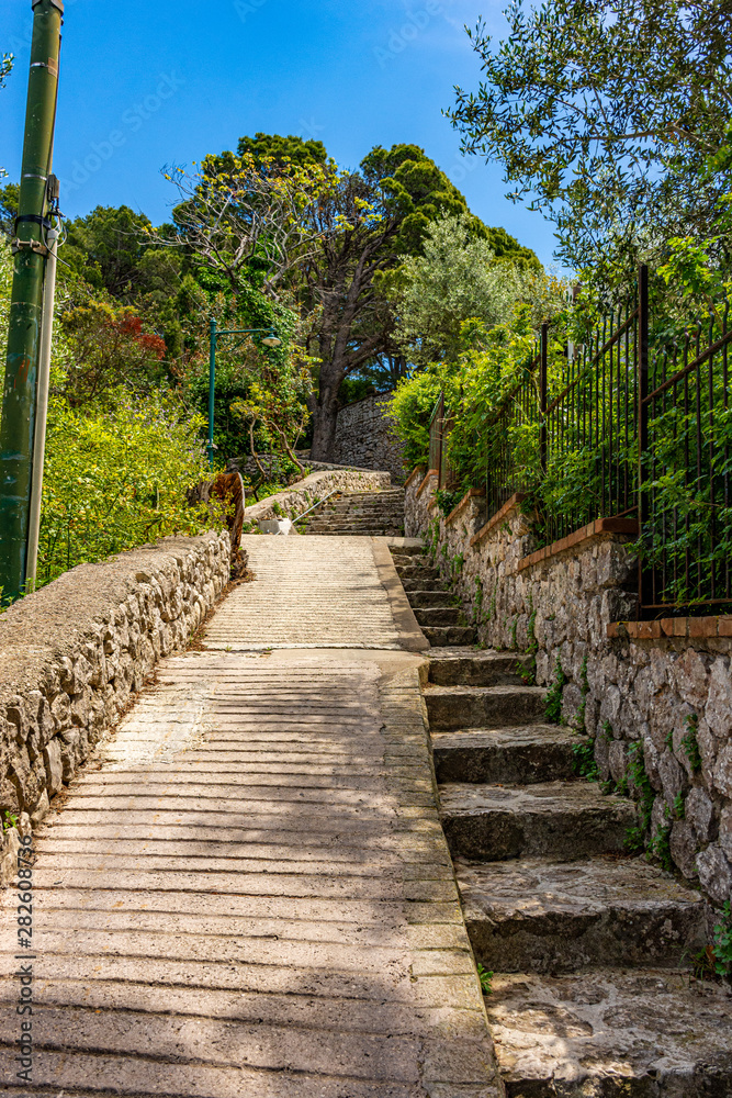 Italy, Capri, path leading to Villa Jovis Italy, Capri, path leading to Villa Jovis