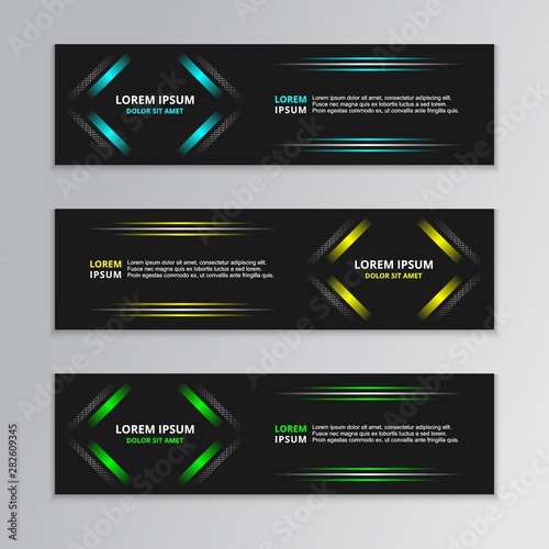 Futuristic abstract banner template for company corporate techno business template