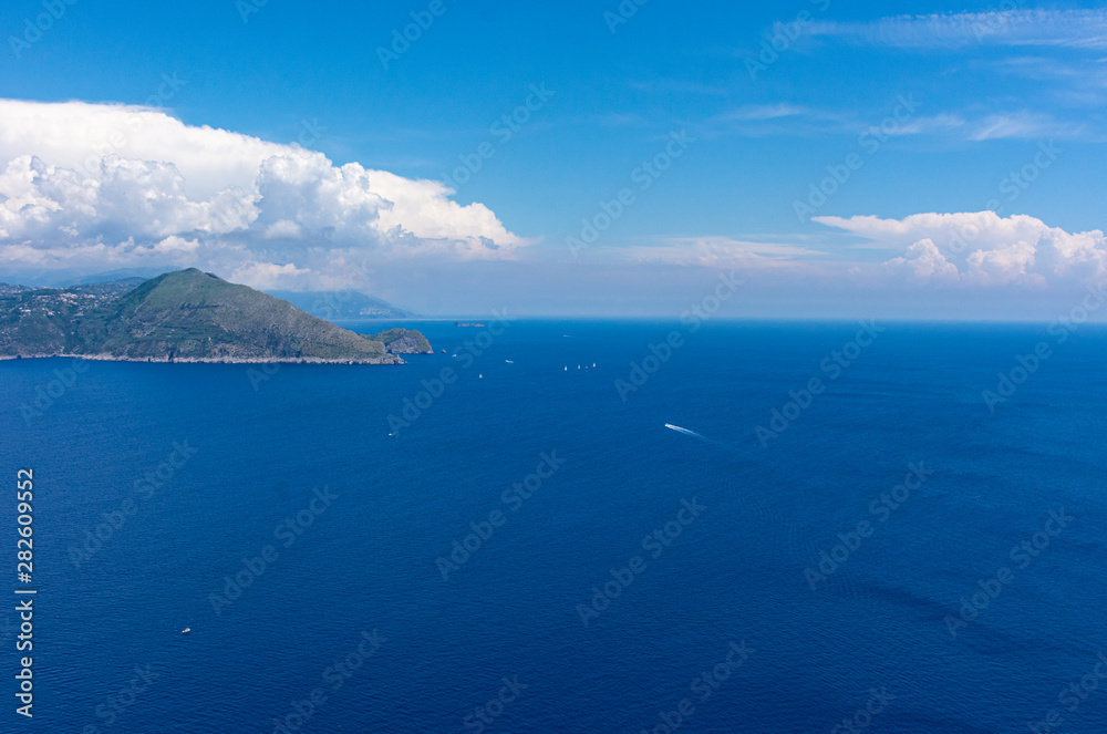Italy, Capri, view of the splendid blue sea from the top of the island Italy, Capri, view of the splendid blue sea from the top of the island