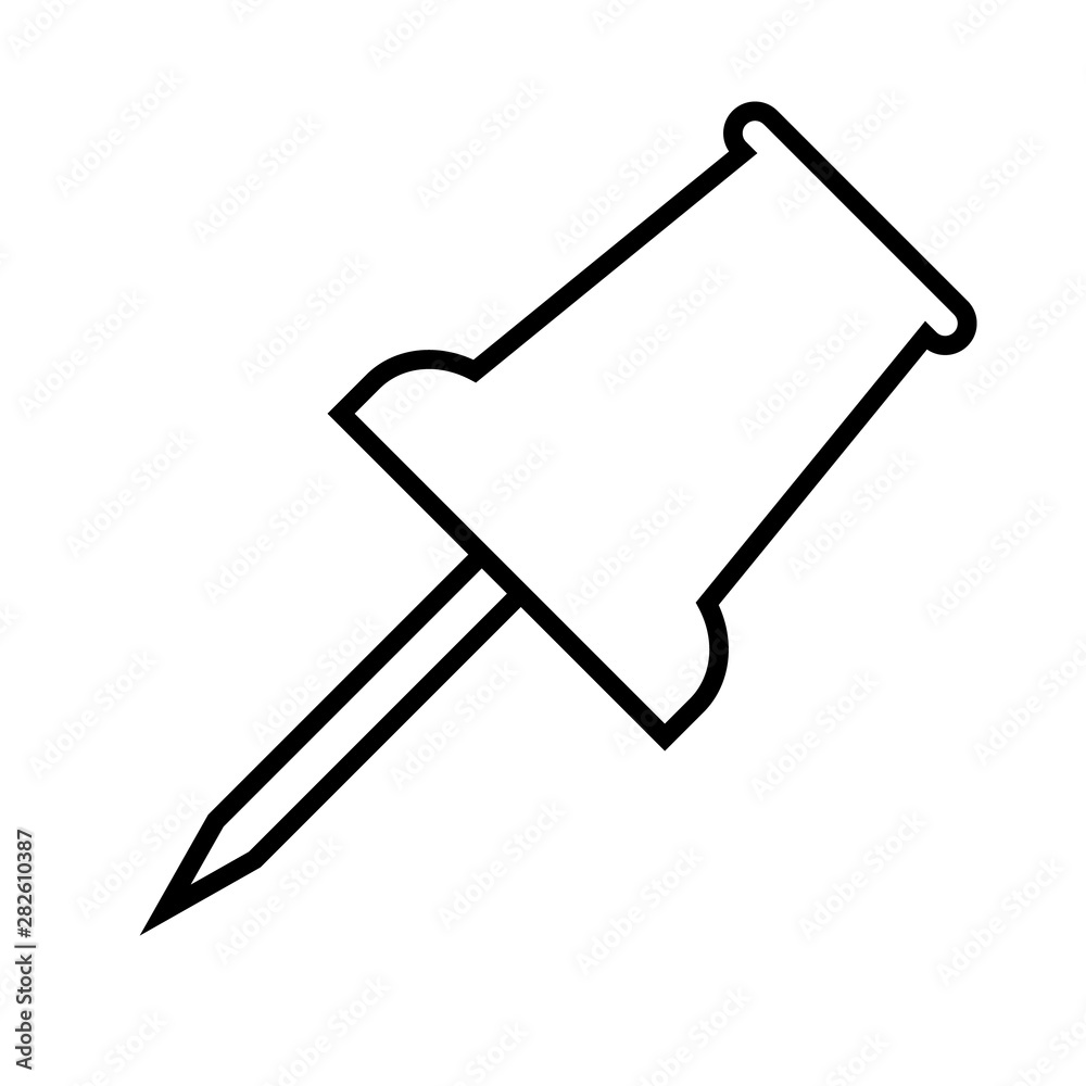 Push pin line icon, logo isolated on white background Push pin line icon, logo isolated on white background