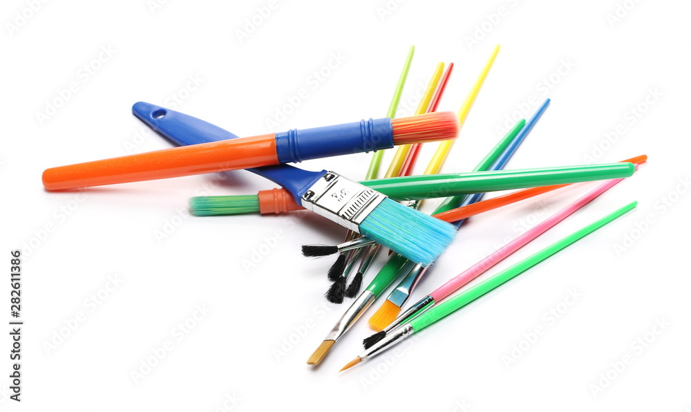 Paintbrushes set isolated on white background Paintbrushes set isolated on white background