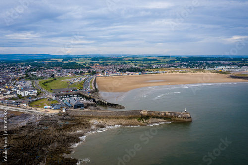 Wallpaper Mural Aerial view of Porthcawl beach harbour and fun fair in South Wales UK Torontodigital.ca