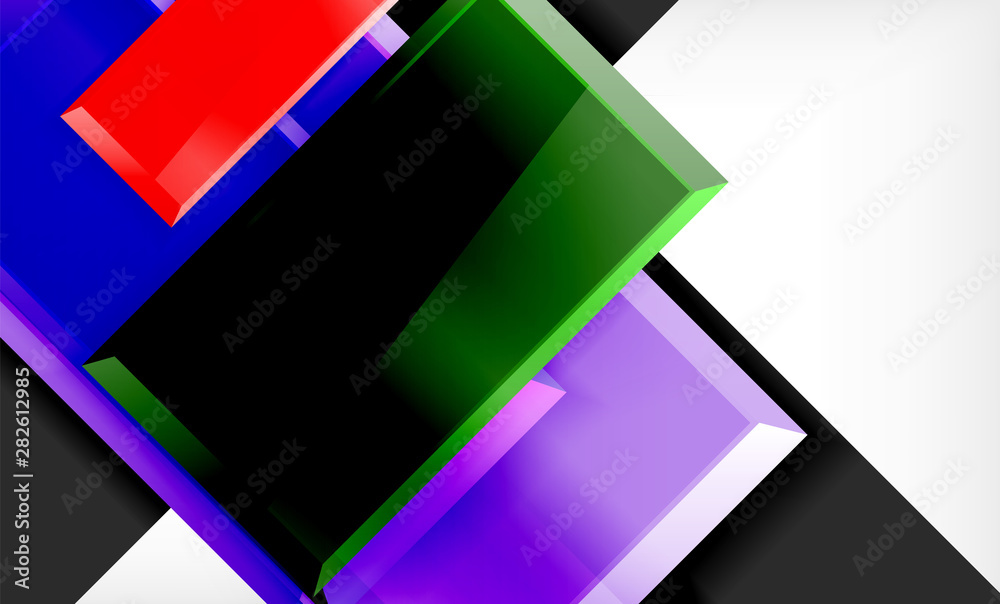 Bright colorful square shape blocks geometrical background