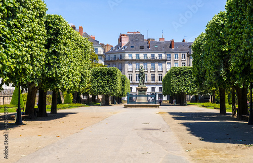 The statue of Pierre Cambronne a military general on the Cours Cambronne square in Nantes, France photo