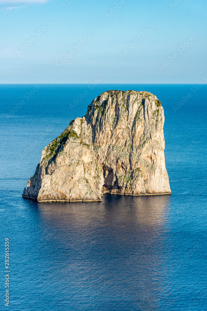 Italy, Capri, view of the famous Faraglioni. 