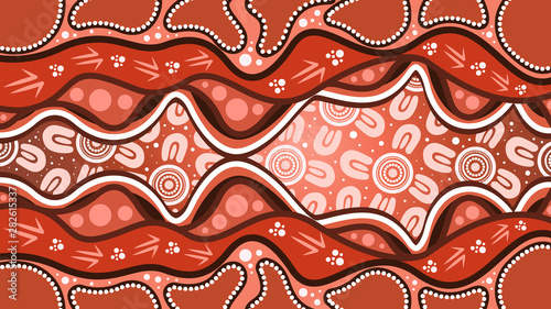 Illustration based on aboriginal style of background.