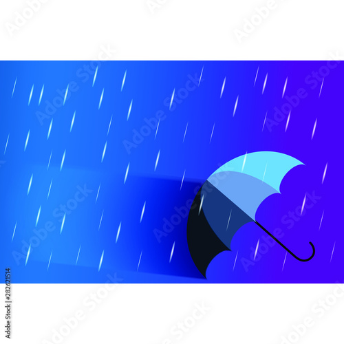 Umbrella in the rain vector graphic design 