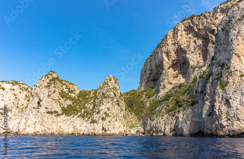 Italy  Capri  view of the coast seen from the sea.