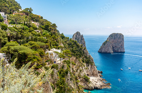Italy, Capri, view of the faraglioni 