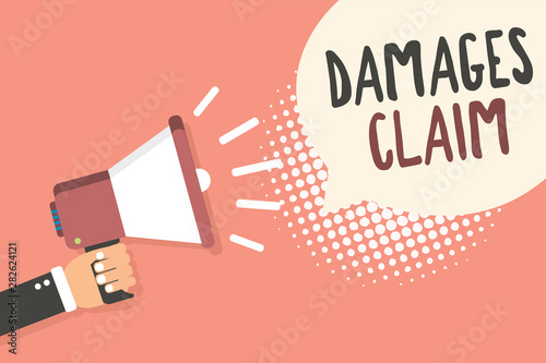 Εκτύπωση καμβά Conceptual hand writing showing Damages Claim