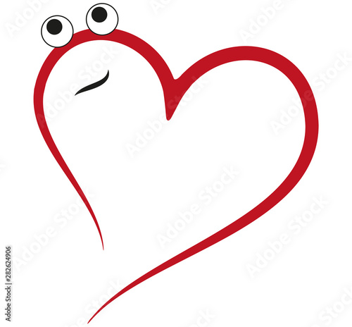 A flirty red heart with eyes