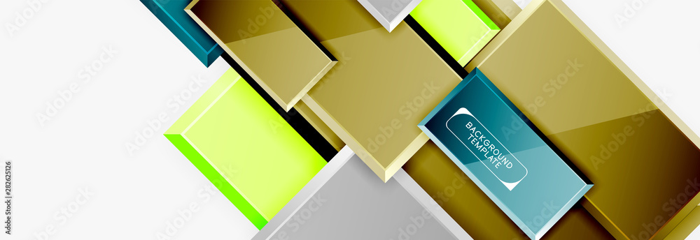 Geometrical design squares abstract banner, glossy shiny effects Geometrical design squares abstract banner, glossy shiny effects