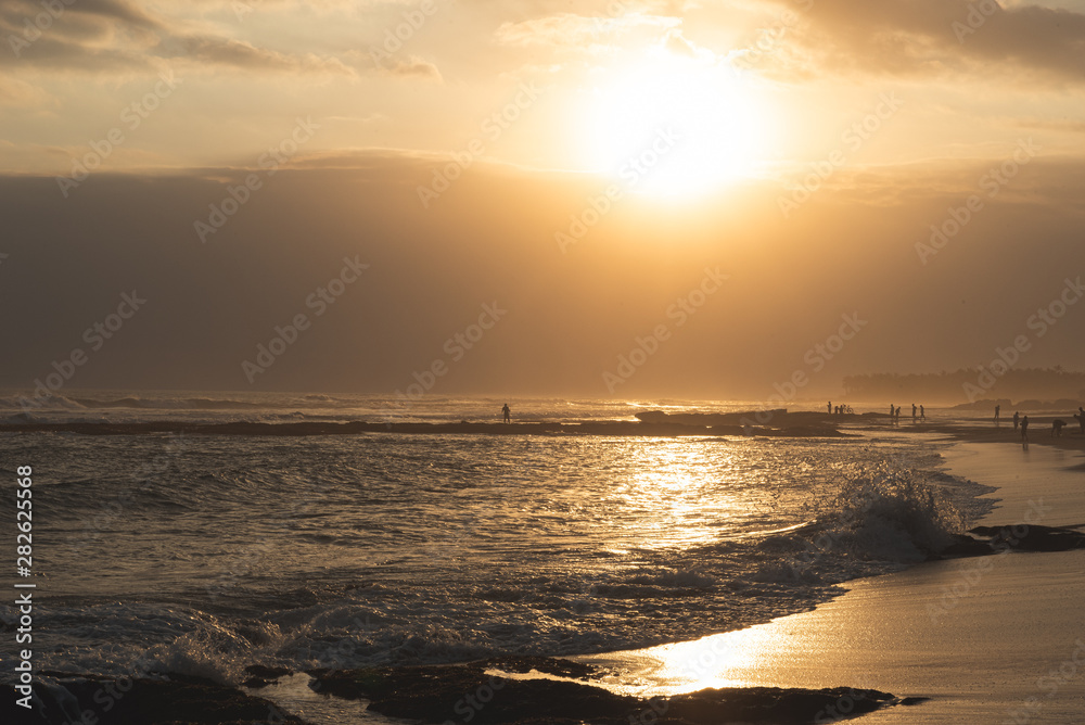 distinctive Pererenan Beach bali at sunset