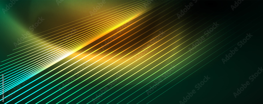 Vector neon light lines concept, abstract background Vector neon light lines concept, abstract background