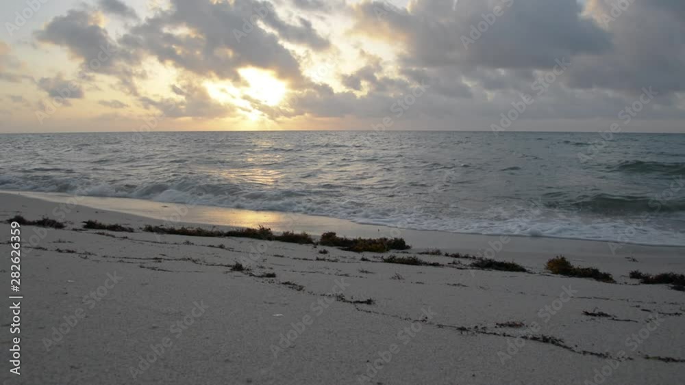Low angle view of shore sunrise at Miami Beach Low angle view of shore sunrise at Miami Beach