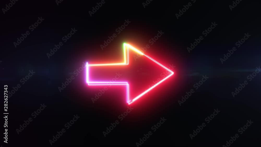 Right arrow shaking symbol outline looping on black background in 4k animation Right arrow shaking symbol outline looping on black background in 4k animation