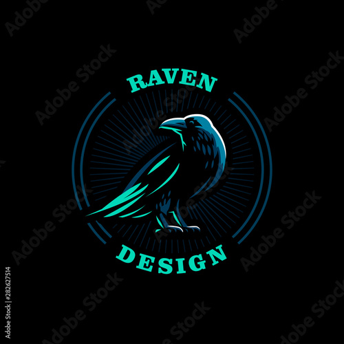 A raven is standing