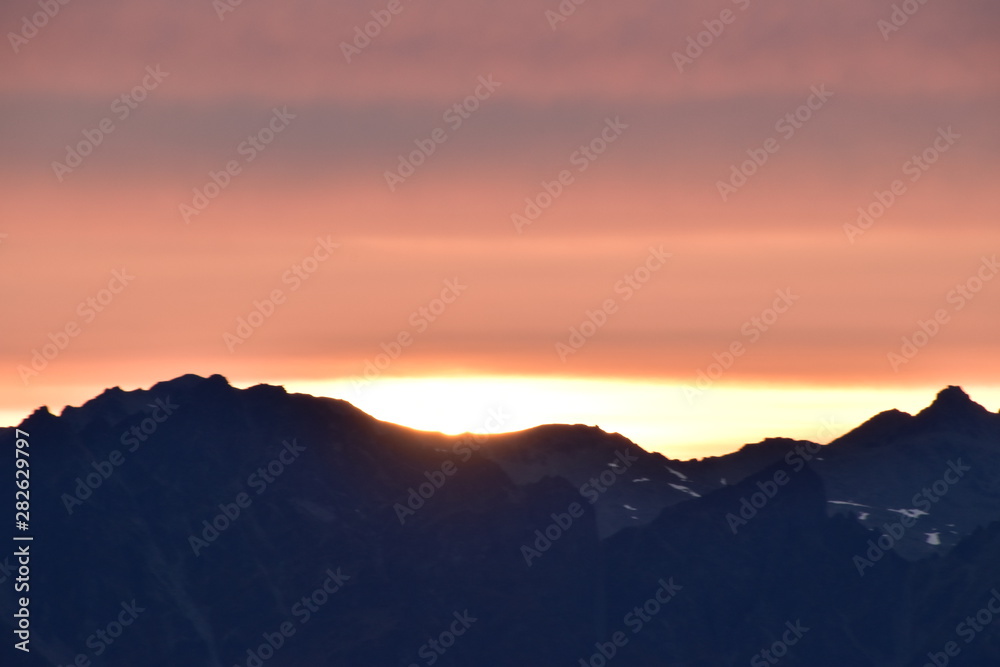 Sunrise on New year's Day in Queenstown, New Zealand