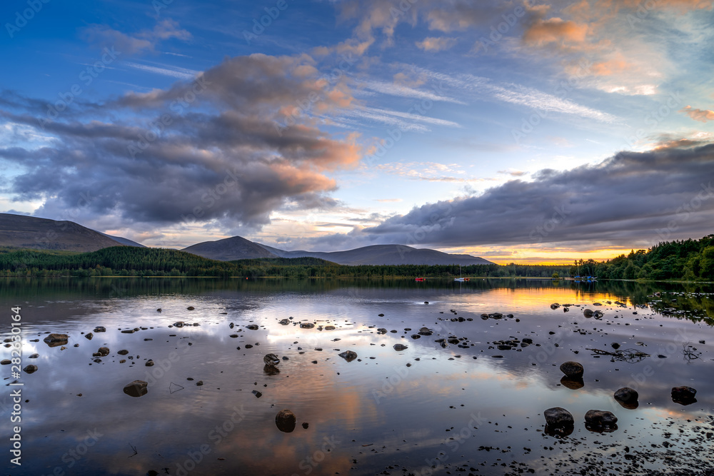 View of Loch Morlich at dusk View of Loch Morlich at dusk