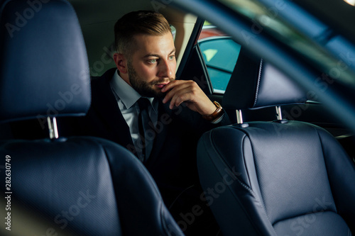Young business man test drive new car © yurakrasil