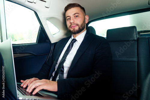 Young business man test drive new car © yurakrasil