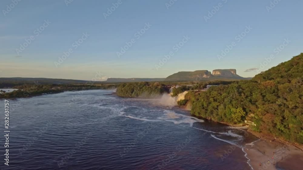 View of Canaima National Park Lagoon waterfalls View of Canaima National Park Lagoon waterfalls