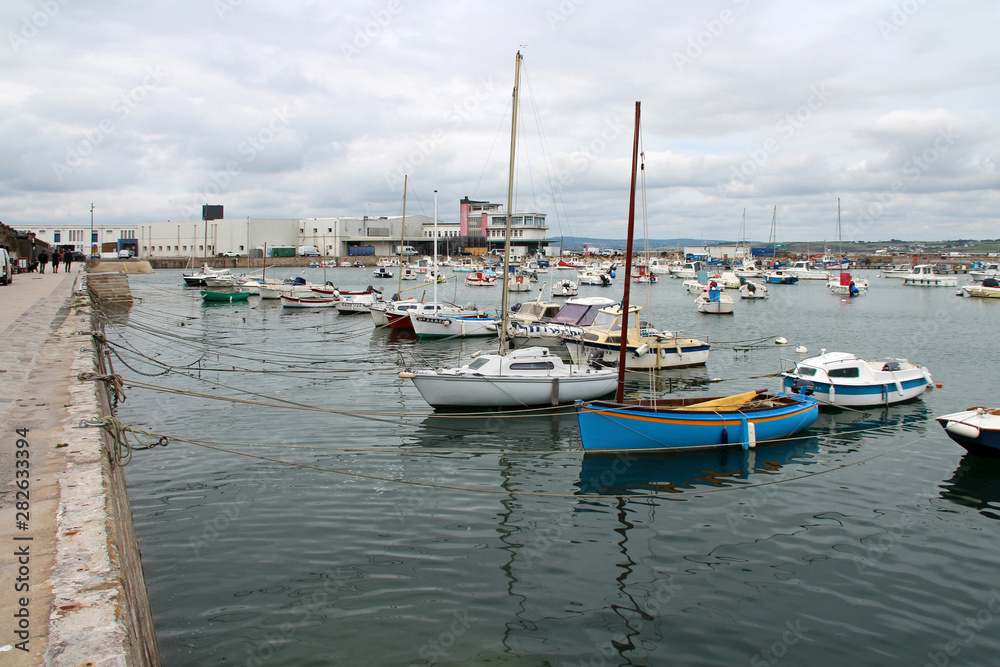boats at the port of douarnenez (brittany - france) 