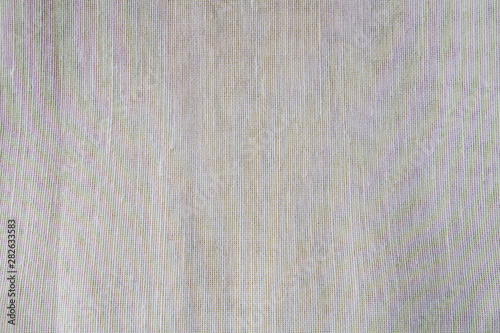 Detail of white eco-friendly linen fabric