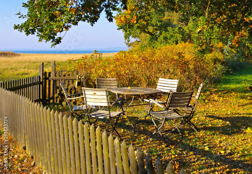 Ummanz Freesenort in Deutschland im Herbst - Freesenort on island Ummanz in Germany photo