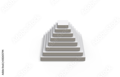 Pyramid Stairs Of success on isolated white background, ready for your info graphic presentation, pyramid stairs going upward direction, 3d illustration