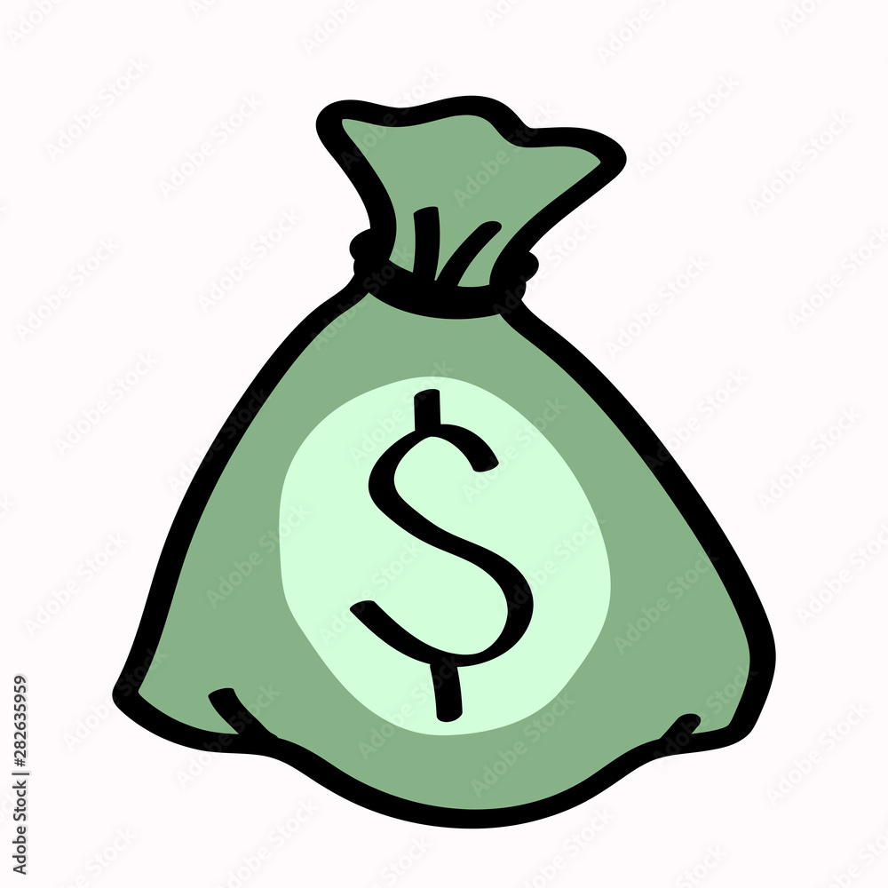 Money bag on a white background. Vector illustration. Money bag on a white background. Vector illustration.