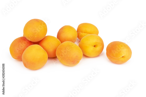 Apricots heap on white