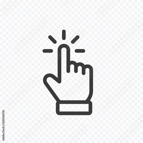 Click cursor icon isolated on transparent background. Vector hand pointer symbol. photo
