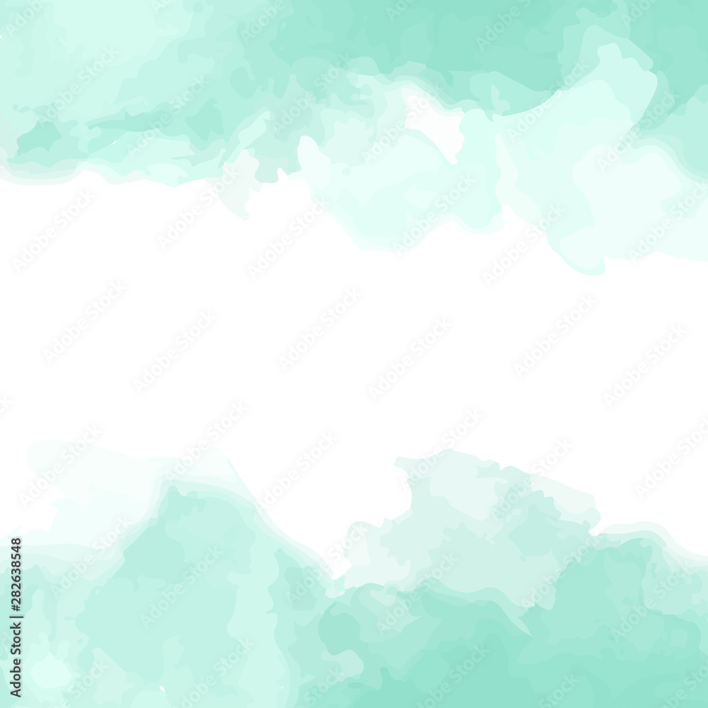 Obraz premium Watercolor painted blue cloud or sea eps vector, frame hand drawn water color, hand painted abstract design, vector illustration